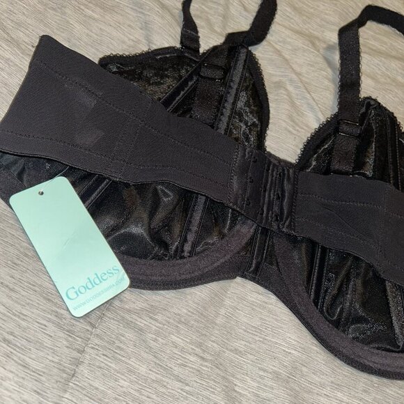 Goddess Adelaide Black Lace Underwire Full Coverage Bra Size 38G - Picture 5 of 5